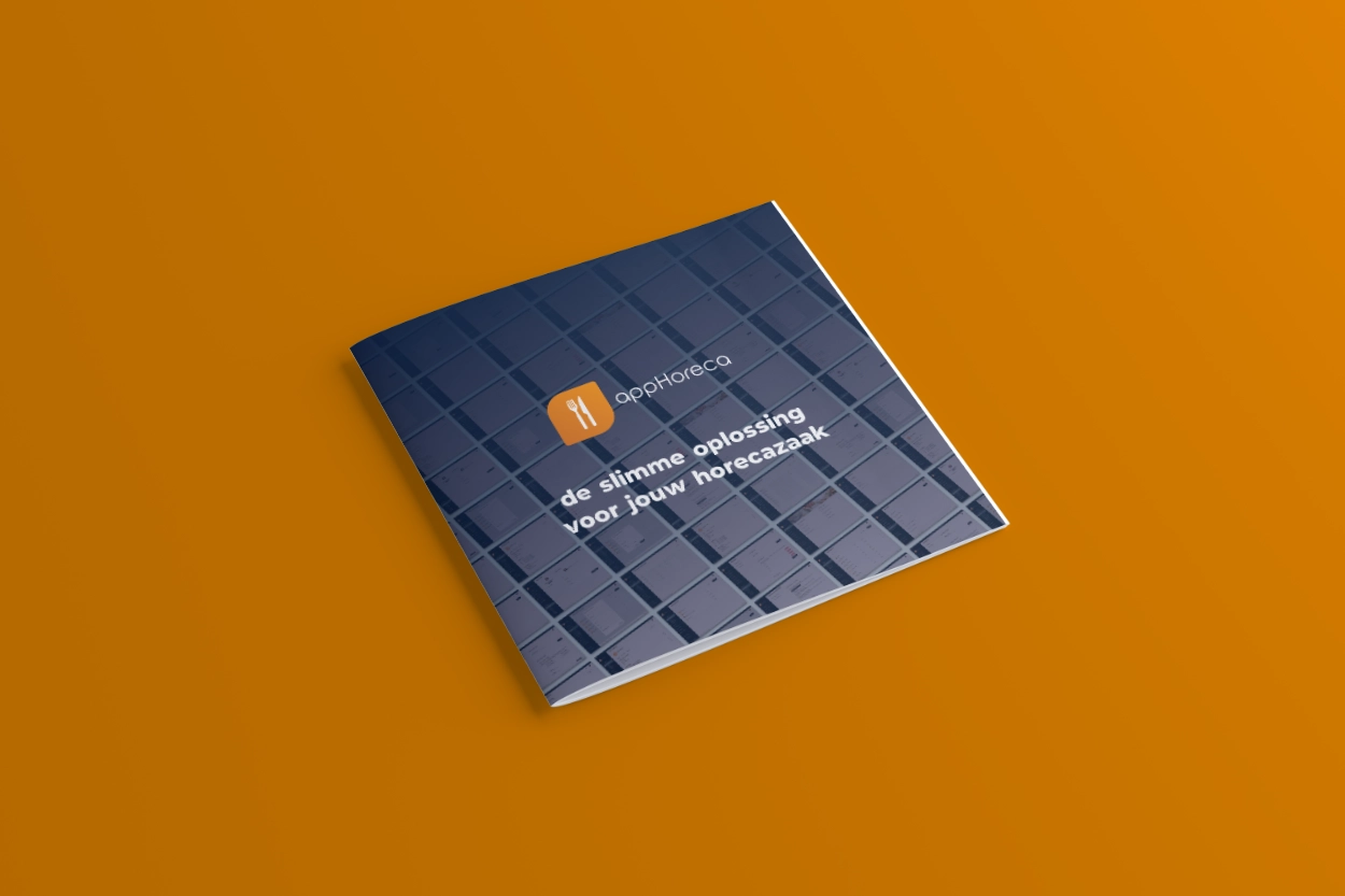 Mockup van de appHoreca brochure